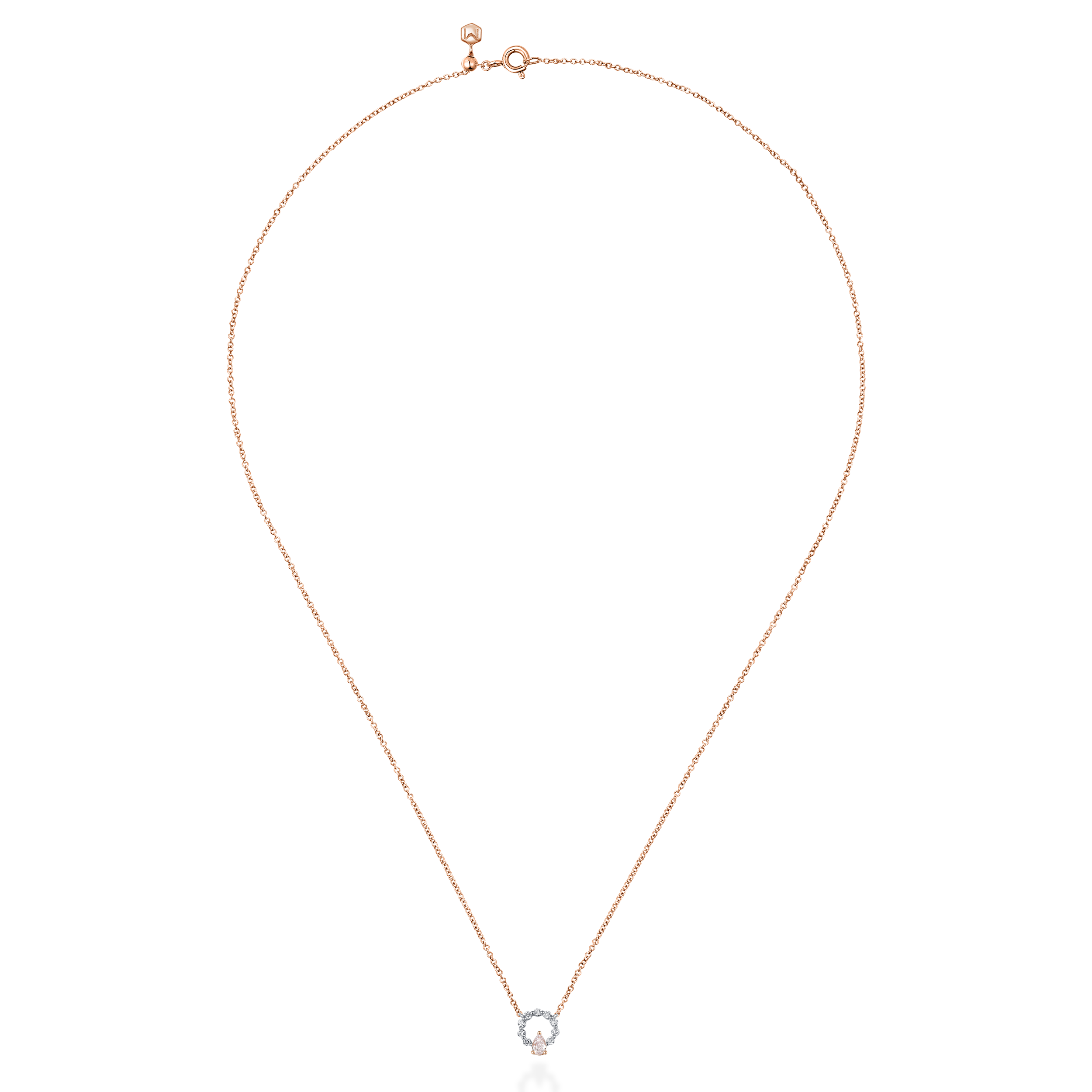 Aura momo pear shaped pink diamond necklace